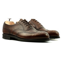 Full brogue in dark brown grain leather