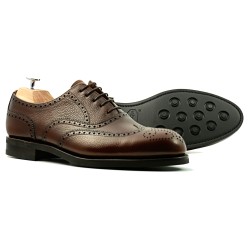 Full brogue in dark brown grain leather