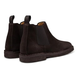 Yanko Stitchdown chelsea boot dark brown suede| Skolyx