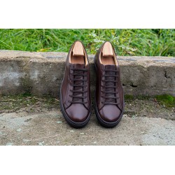 Skolyx Premium sneaker dark brown leather with dark sole | Skolyx