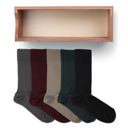 Zedernholzbox mit 5 Paar Woolsocken | Skolyx