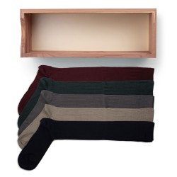 Cedar box with 5 pair of OTC (long) socks | Skolyx