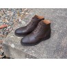 Yanko Cap toe service boot dark brown waxy commander | Skolyx