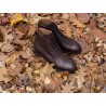 Yanko Cap toe service boot black grain | Skolyx