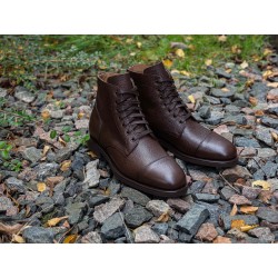 Yanko cap toe service boot mørkebrun grain | Skolyx