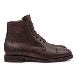 Yanko Cap toe service boot black grain | Skolyx