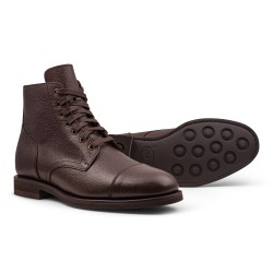 Yanko Cap toe service boot black grain | Skolyx