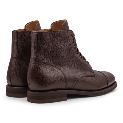 Yanko Cap toe service boot black grain | Skolyx