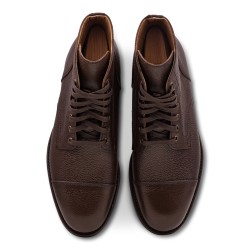 Yanko Cap toe service boot black grain | Skolyx