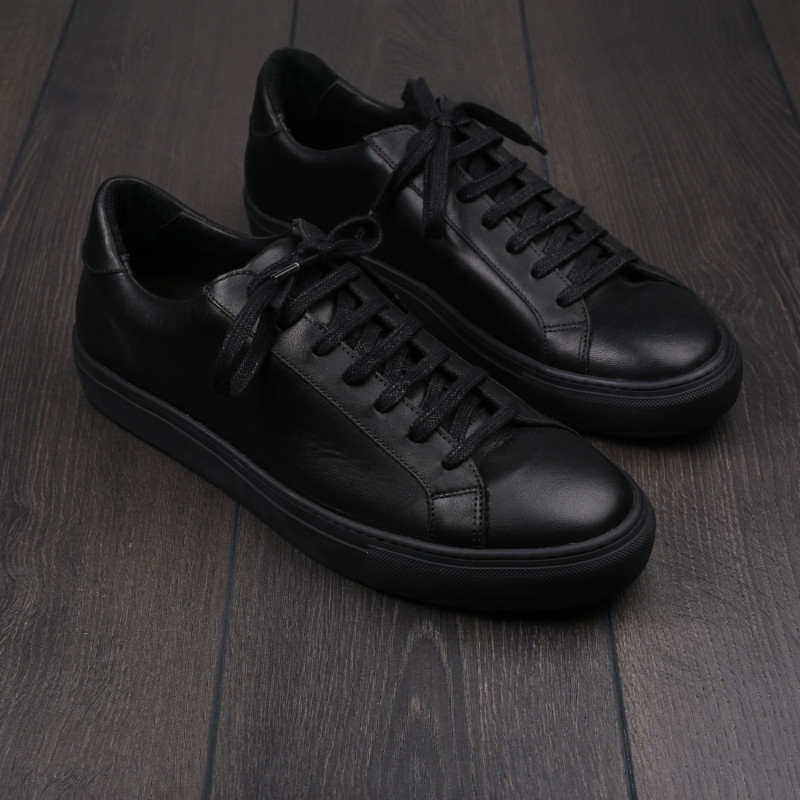 Skolyx Premium sneaker in black leather UK12 / EU46 - Seconds