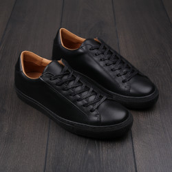 Skolyx Premium sneaker in black leather UK6 / EU40 - Seconds