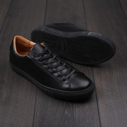 Skolyx Premium sneaker in black leather UK6 / EU40 - Seconds