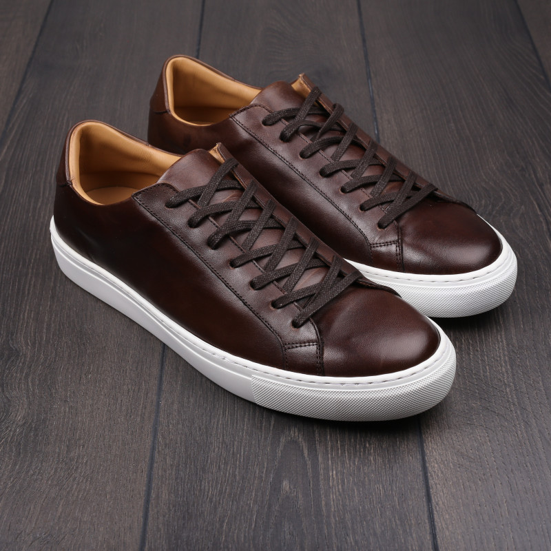 Skolyx Premium sneaker in brown leather UK12 / EU46 - Seconds