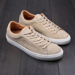 Skolyx Premium sneaker in sand suede UK10 / EU44 - Seconds