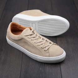 Skolyx Premium sneaker in sand suede UK10 / EU44 - Seconds