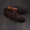 Yanko classic Belgian loafer dark brown reverse kudu suede UK 11 / EU 45 - Seconds