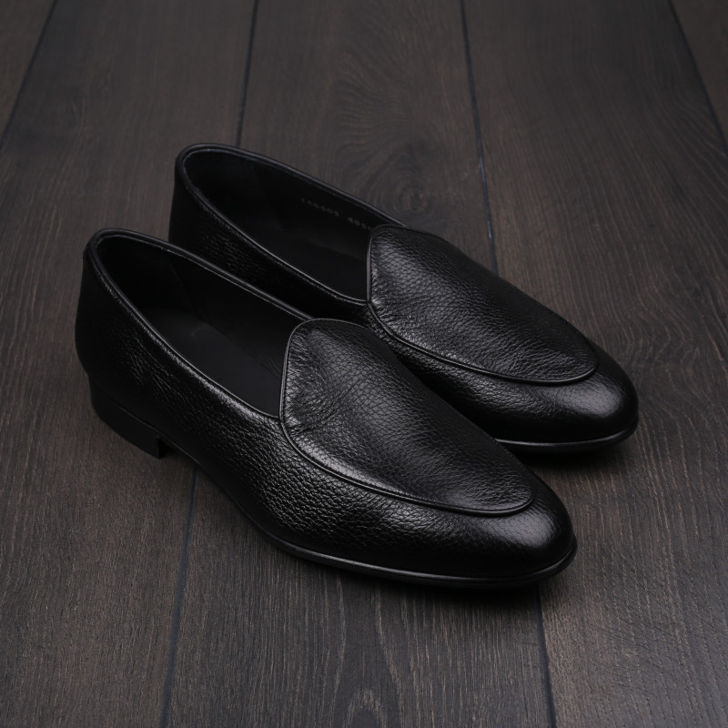 Yanko classic Belgian loafer black deerskin UK 9 / EU 43 - Seconds