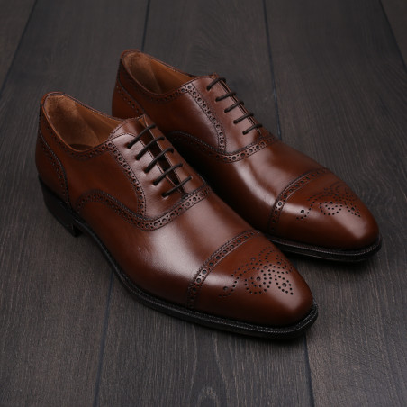 Yanko semi brogue in brown leather UK 10.5 / EU 44.5 - Seconds