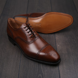 Yanko semi brogue in brown leather UK 10.5 / EU 44.5 - Seconds