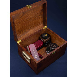 Shoe care valet box walnut | Skolyx