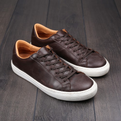 Skolyx Premium sneaker in dark brown leather UK 5 / EU 39 - Seconds