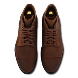 Yanko Cap toe service boot medium brown waxy commander | Skolyx