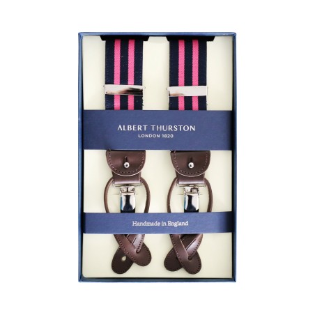 Albert Thurston braces navy and pink