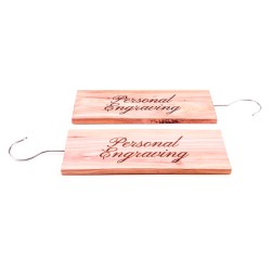 Engraved cedar block with hook 2-pack