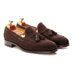 Yanko Tassel loafer dark brown suede