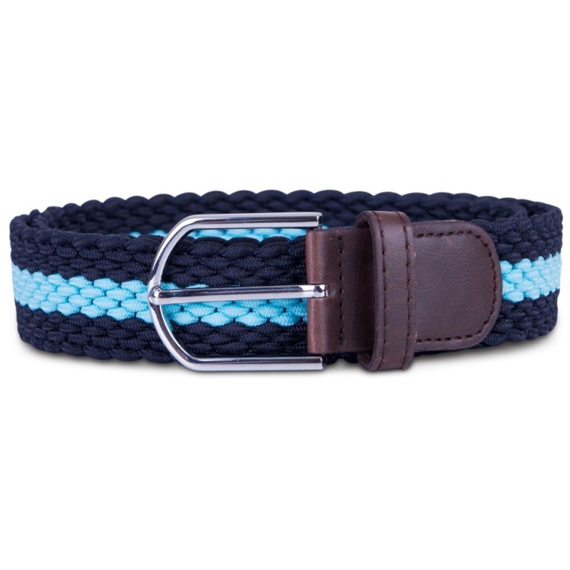 Braided belt navy and light blue