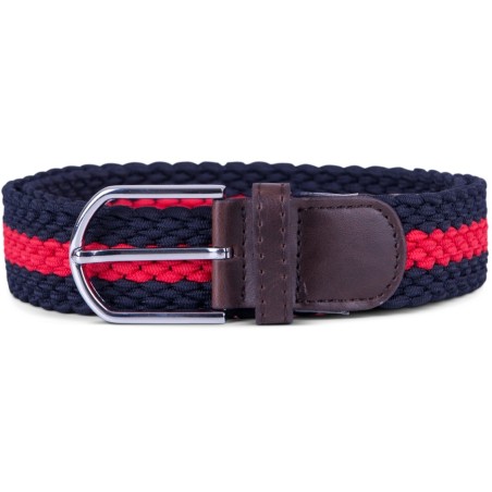 Braided belt navy and red