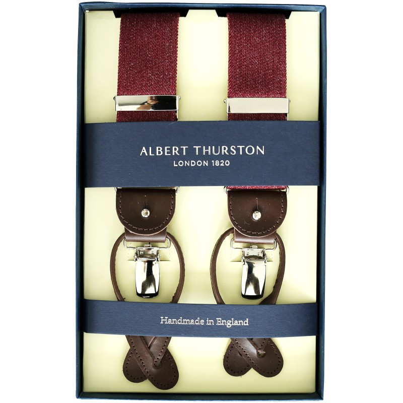 Albert Thurston braces burgundy antique