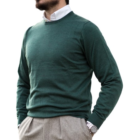 merino wool crew neck paine alan merinoull forest trja sweaters grn