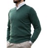 Alan Paine v-neck merino wool forest green