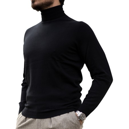 Alan Paine rollneck merino wool black