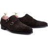 Skolyx dark brown suede brogued cap toe oxford