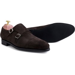 Skolyx dark brown suede brogued cap toe oxford