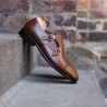 TLB Brogued Double Monk Vegano Brown med broguede kanter