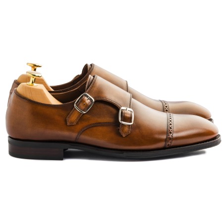 TLB Brogued Double Monk Old England Medium Brown