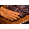 Hestra handmade dress glove cashmere lined peccary cork