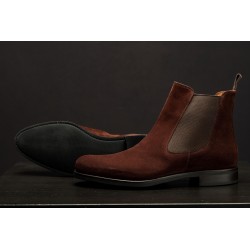 Skolyx dark brown suede chelsea, ladies