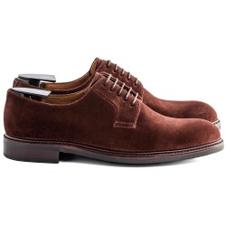 Skolyx plain toe derby in brown suede