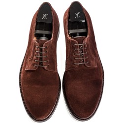 Skolyx plain toe derby in brown suede