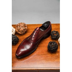 TLB Faux Wingtip Vegano Burgundy