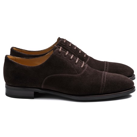 TLB Artista Brogued Oxford Brown Suede