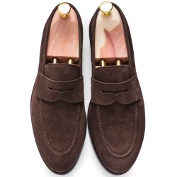 Skolyx Penny Loafer Dark Brown Suede