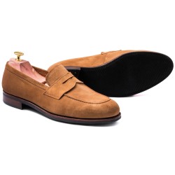 Skolyx Penny Loafer i lysebrunt semsket skinn