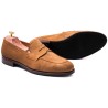 Skolyx Penny Loafer i lysebrunt semsket skinn