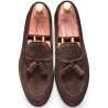 Skolyx Tassel Loafer Dark Brown Suede