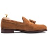 Skolyx Tassel Loafer i lys brun semsket skinn